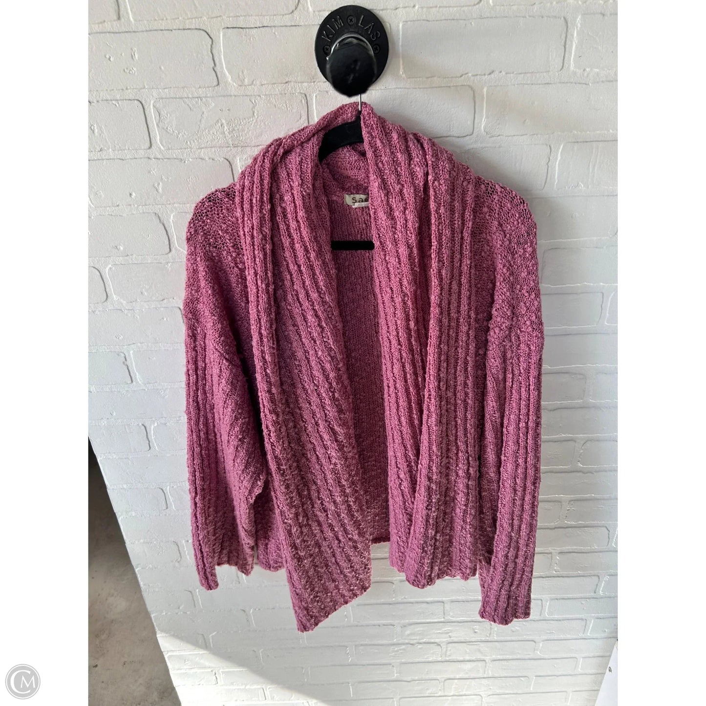 Sweater Cardigan By Clothes Mentor In Pink, Size: L