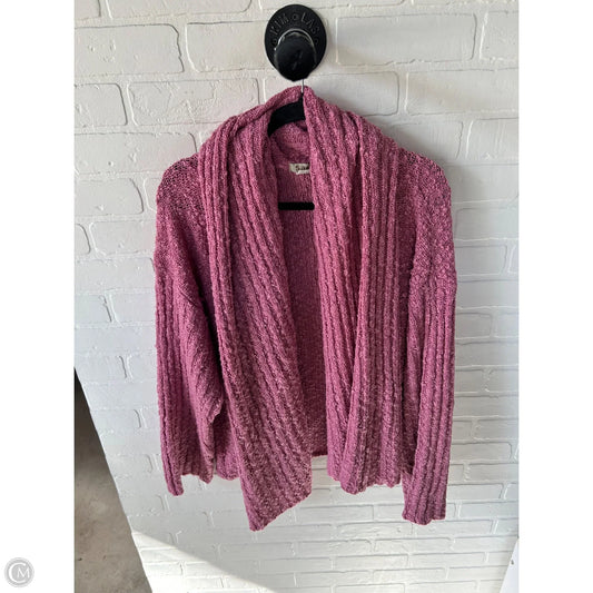 Sweater Cardigan By Clothes Mentor In Pink, Size: L