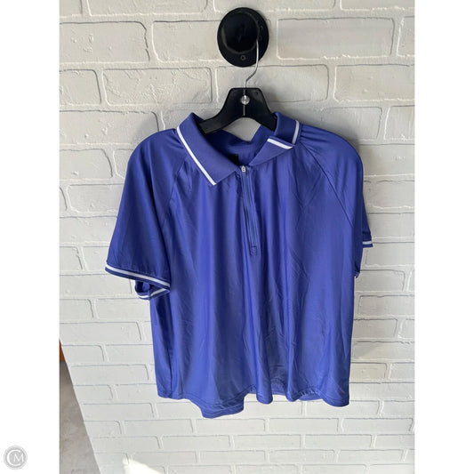 Athletic Top Short Sleeve By Mondetta In Purple & White, Size: Xxl