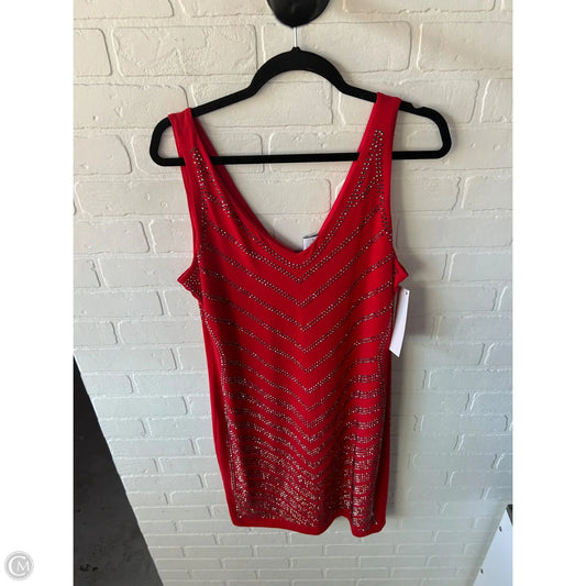 Dress Party Short By Carmen By Carmen Marc Valvo In Red & Silver, Size: Xl