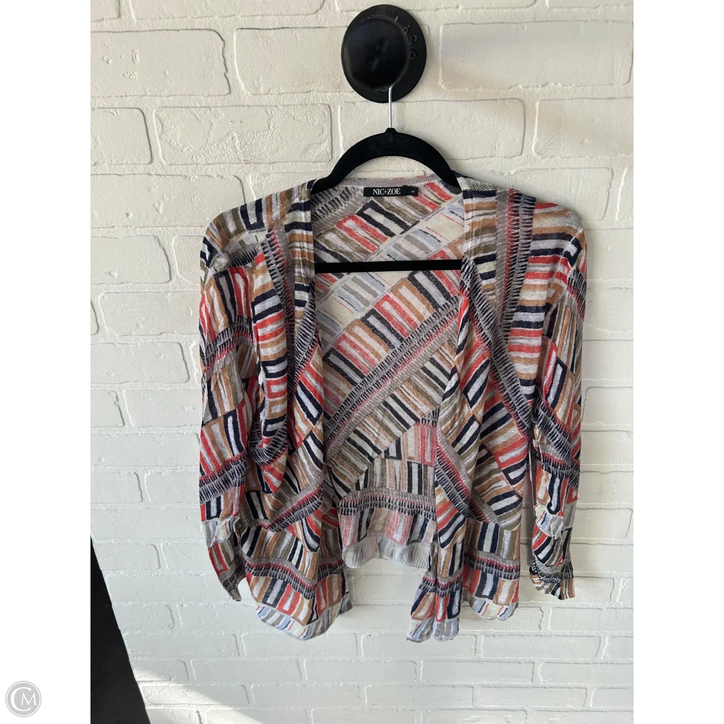 Cardigan By Nic + Zoe In Blue & Orange, Size: L