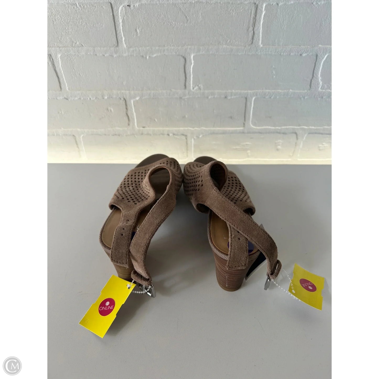 Sandals Heels Block By Franco Sarto In Tan, Size: 8.5