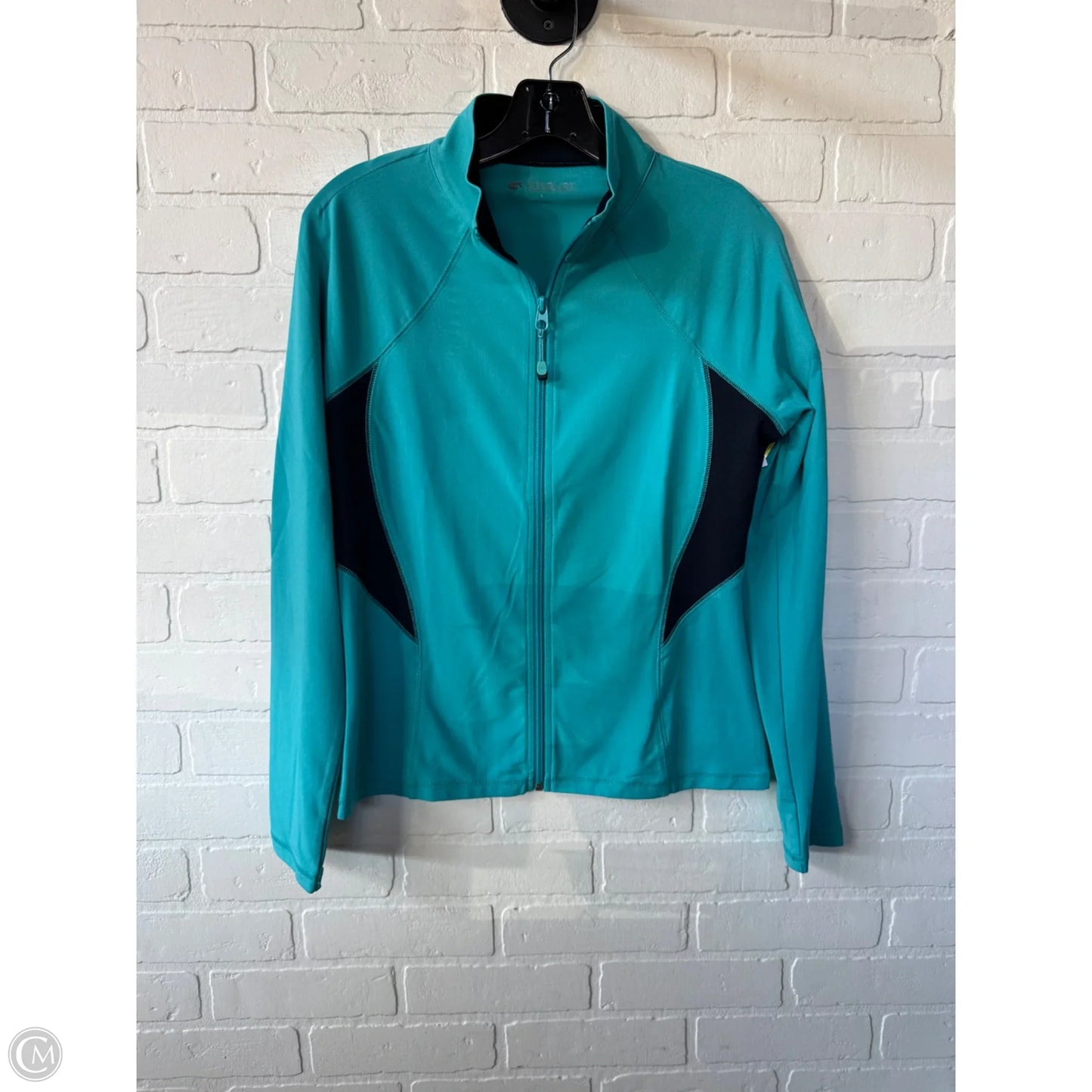 Athletic Top Long Sleeve Collar By New York And Co In Black & Blue, Size: S