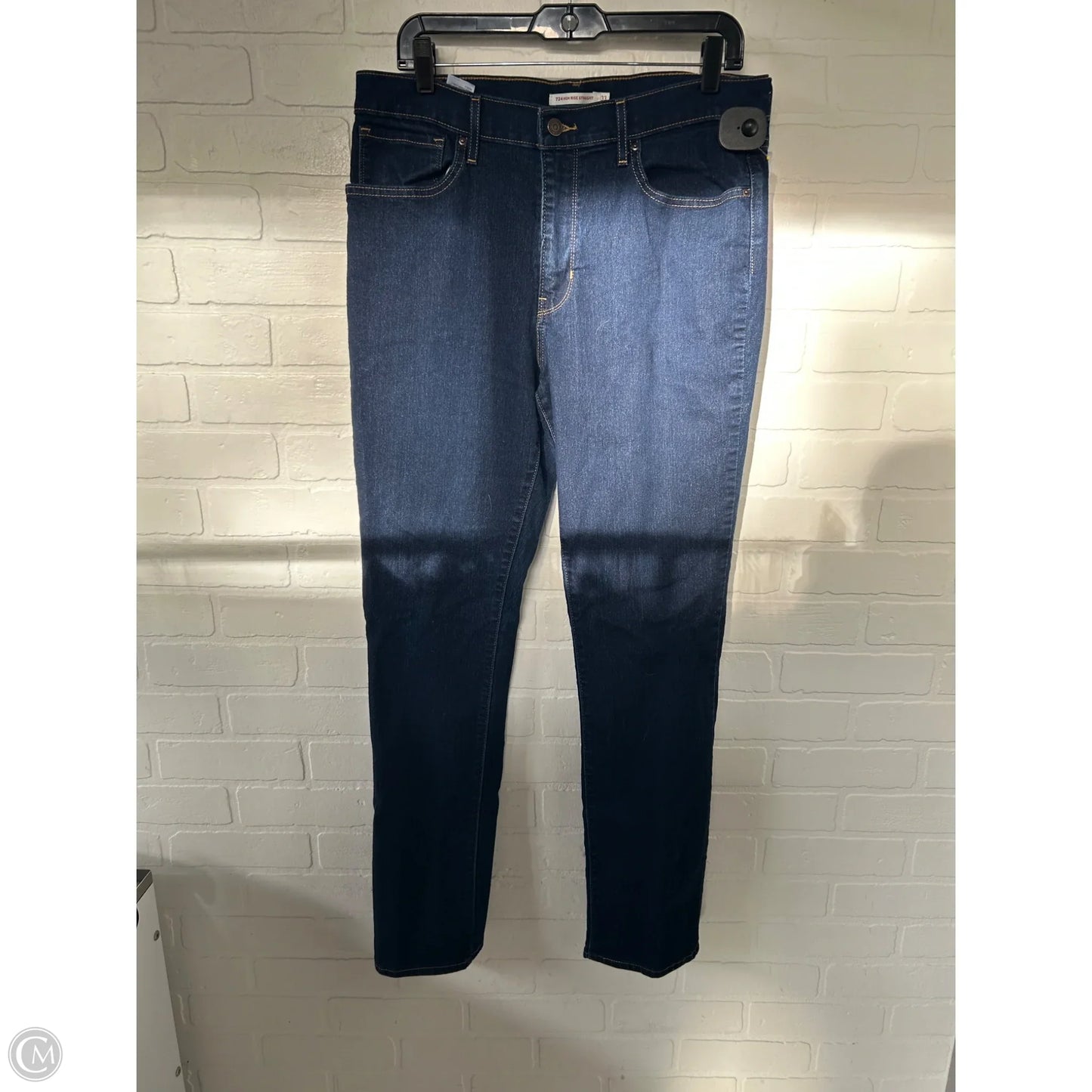 Jeans Straight By Levis In Blue Denim, Size: 16
