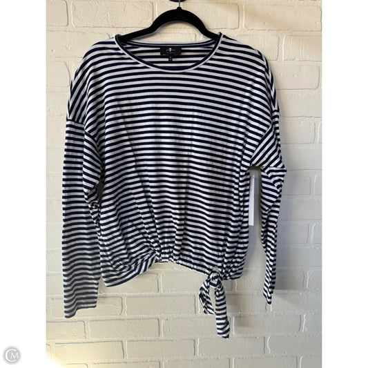Top Long Sleeve By 7 For All Mankind In Blue & White, Size: S