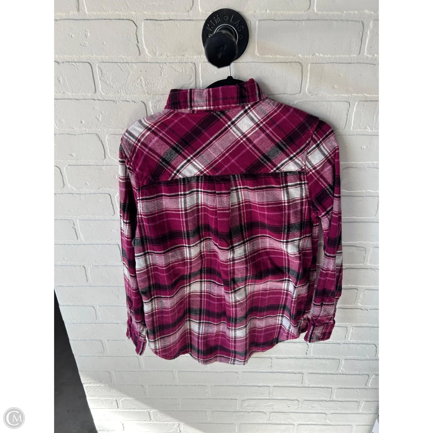 Top Long Sleeve By Gap In Pink & White, Size: S