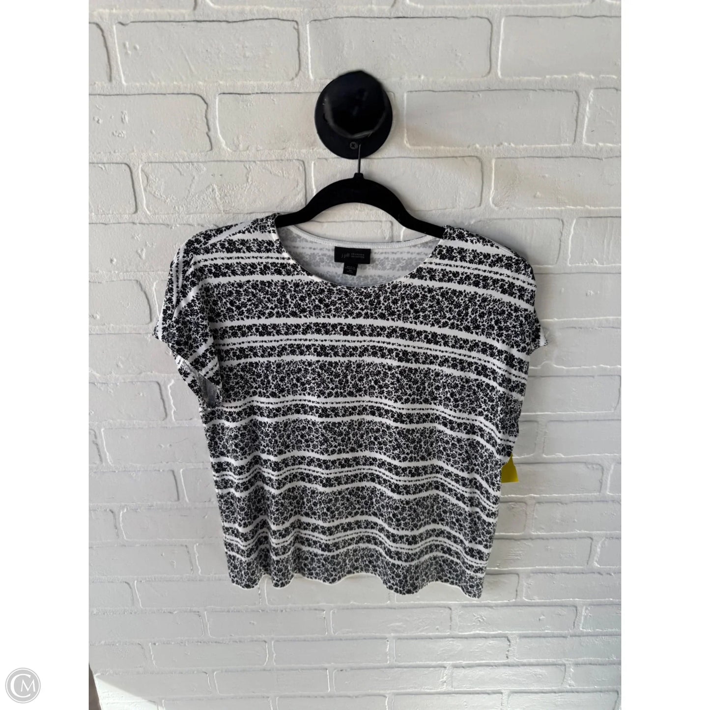 Top Short Sleeve By J. Jill In Black & White, Size: Xsp