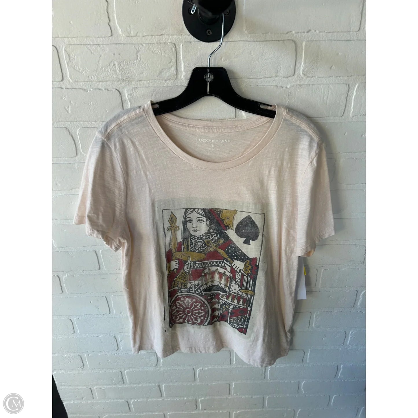 Top Short Sleeve Basic By Lucky Brand In Peach Size: M