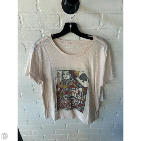 Top Short Sleeve Basic By Lucky Brand In Peach Size: M