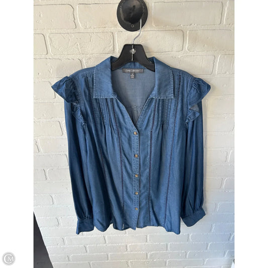 Top Long Sleeve By Cmc In Blue Denim, Size: M