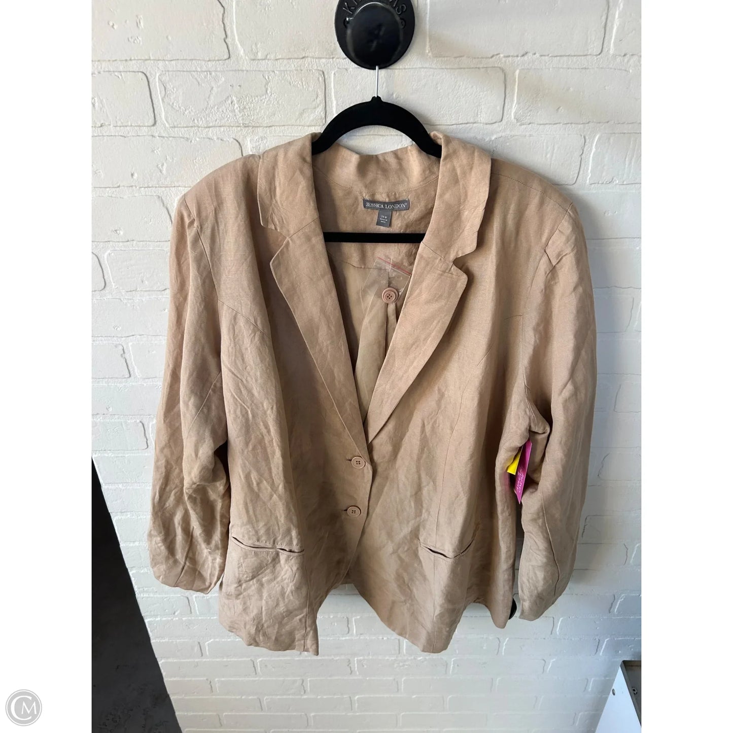 Blazer By Jessica London In Tan, Size: 24