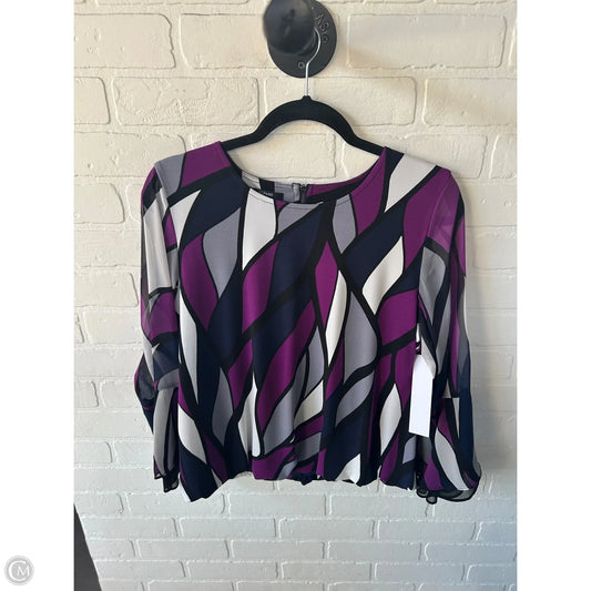 Top Long Sleeve By Alfani In Grey & Purple, Size: L