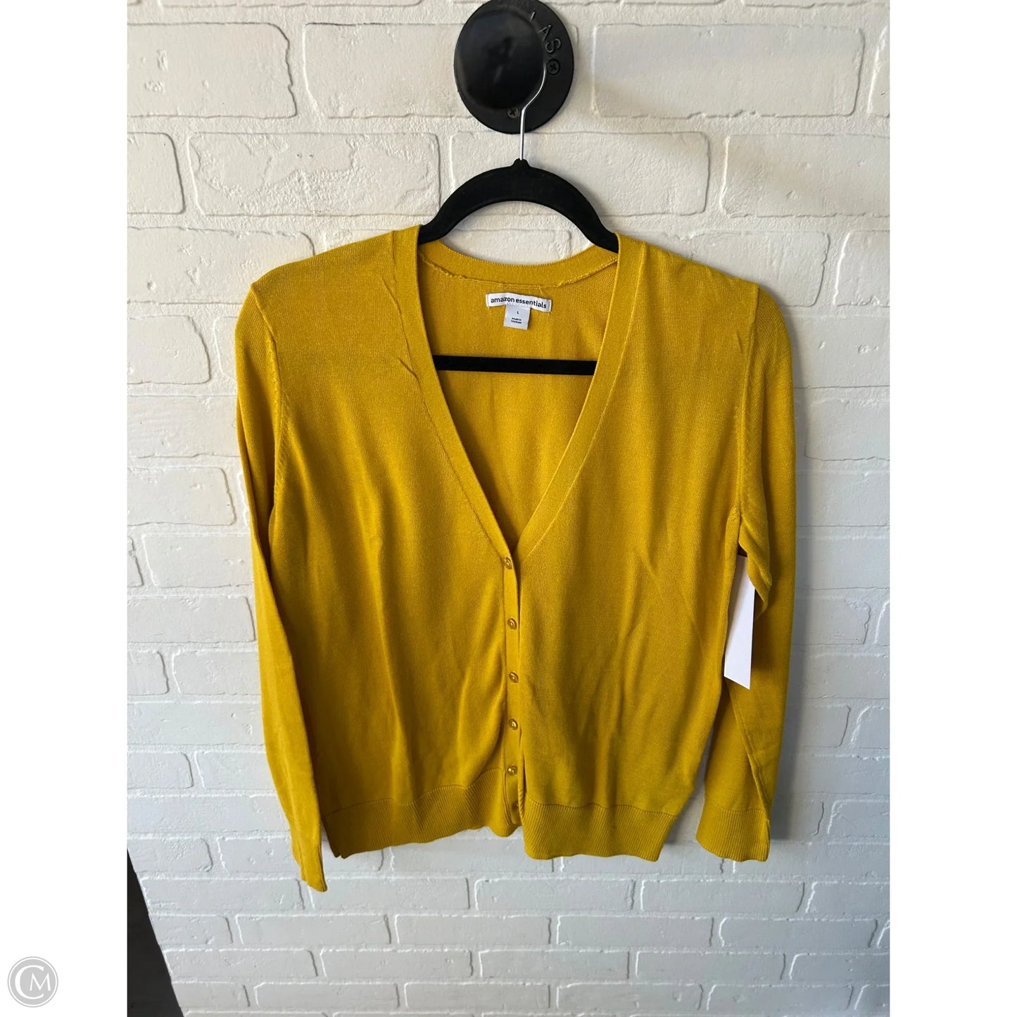 Sweater Cardigan By Amazon Essentials In Yellow, Size: L