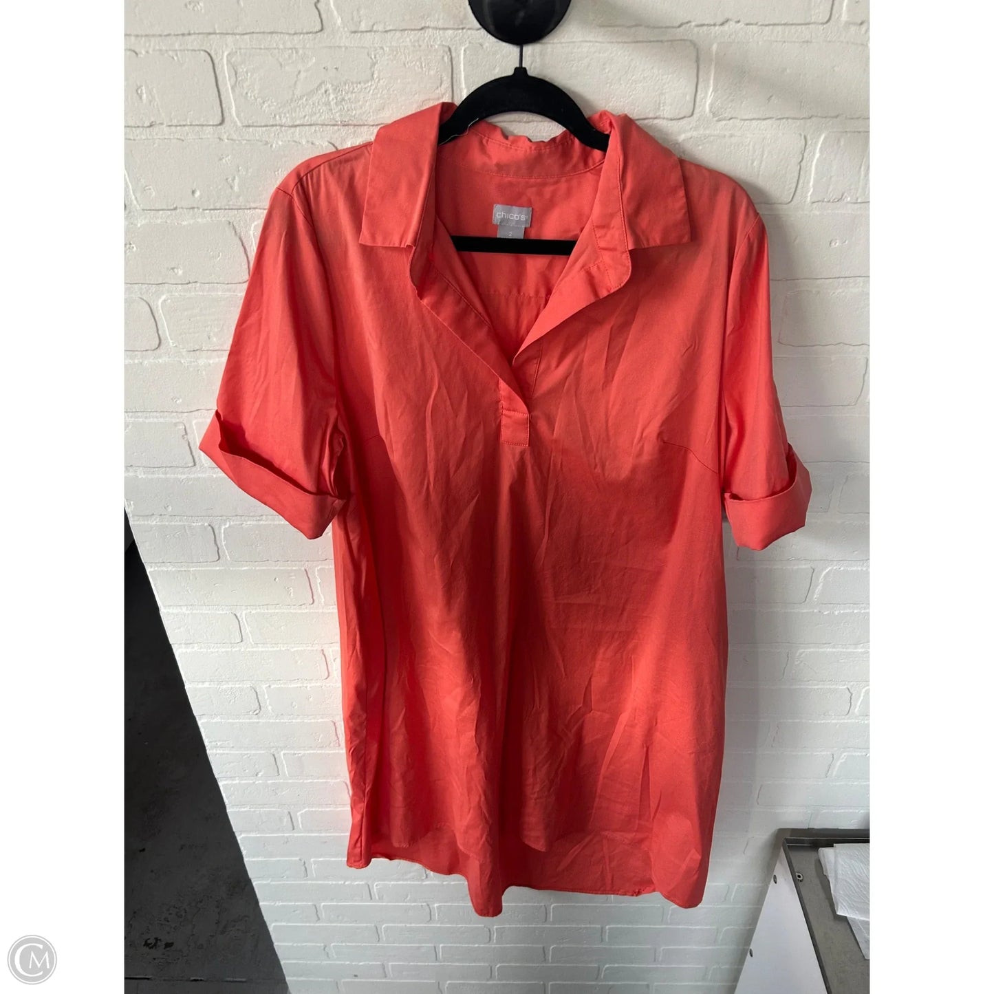 Dress Casual Midi By Chicos In Orange, Size: L