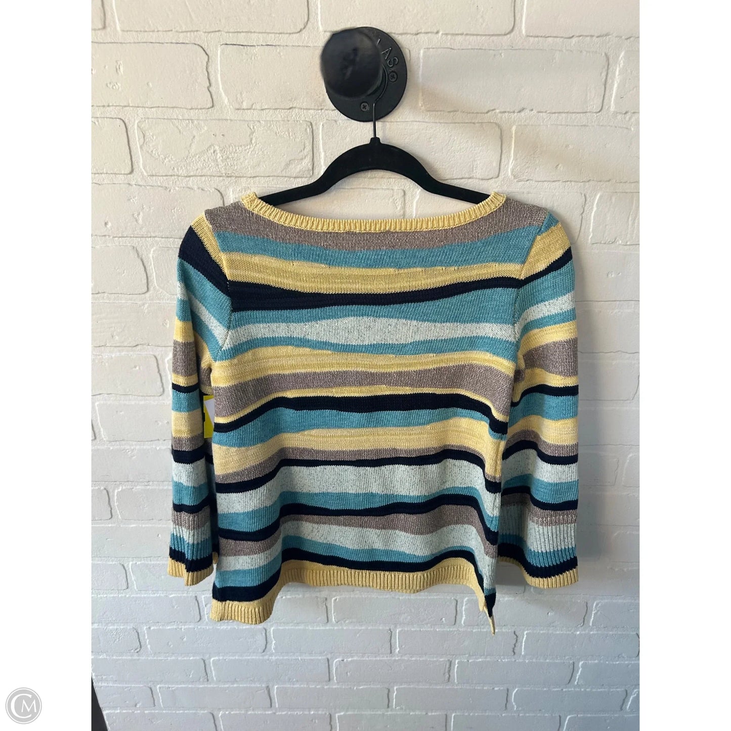 Sweater By Chicos In Blue & Yellow, Size: S