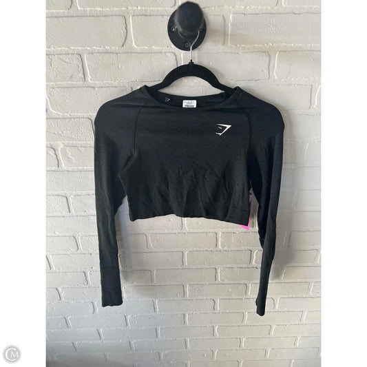 Athletic Top Long Sleeve Crewneck By Gym Shark In Grey, Size: L