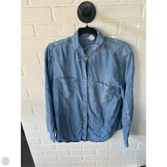 Top Long Sleeve By Chicos In Blue Denim, Size: L