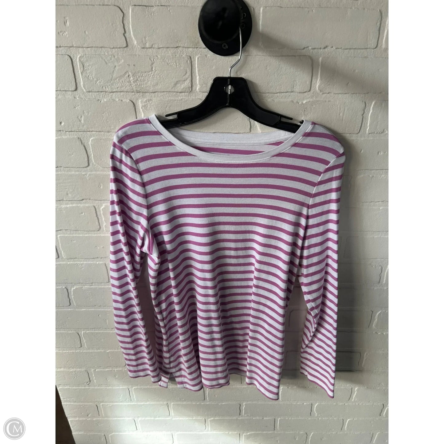 Top Long Sleeve Basic By J. Jill In Purple & White, Size: M