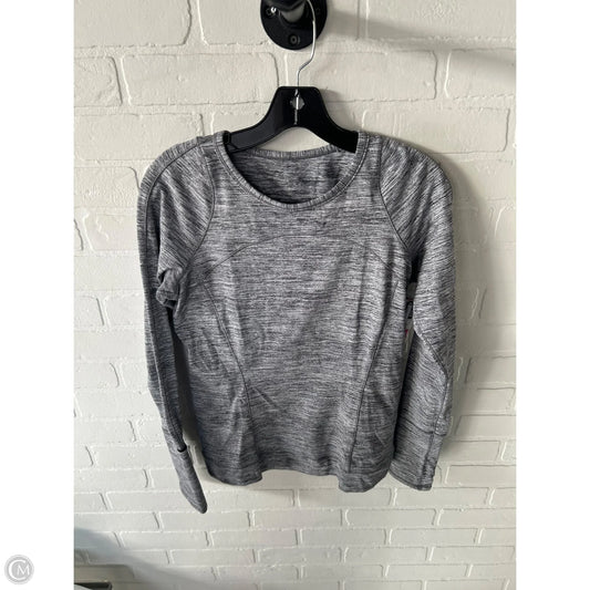 Athletic Top Long Sleeve Crewneck By Lululemon In Grey, Size: M