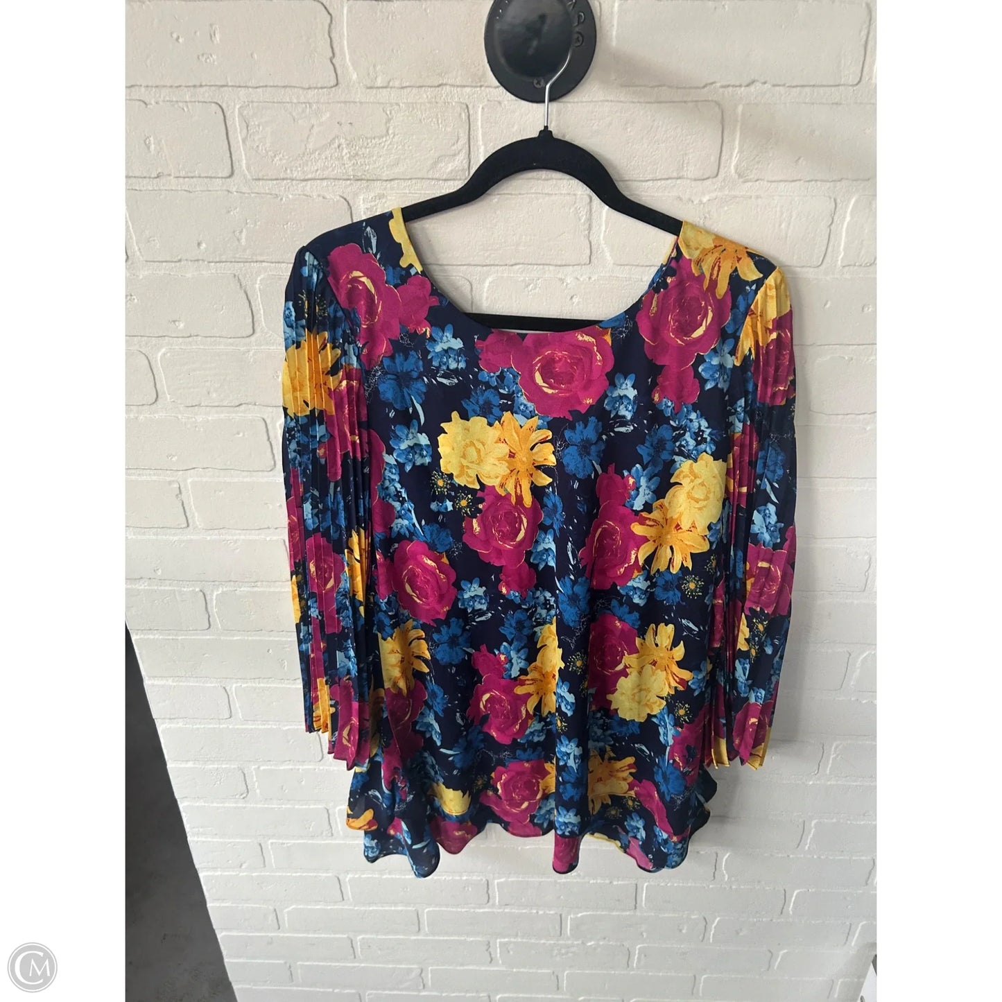 Top Long Sleeve By Laurie Felt In Blue & Pink, Size: M