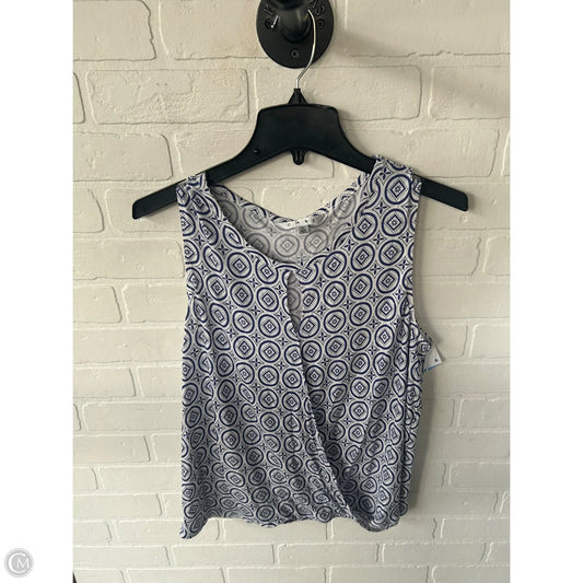 Top Sleeveless By Cabi In Blue & White, Size: L