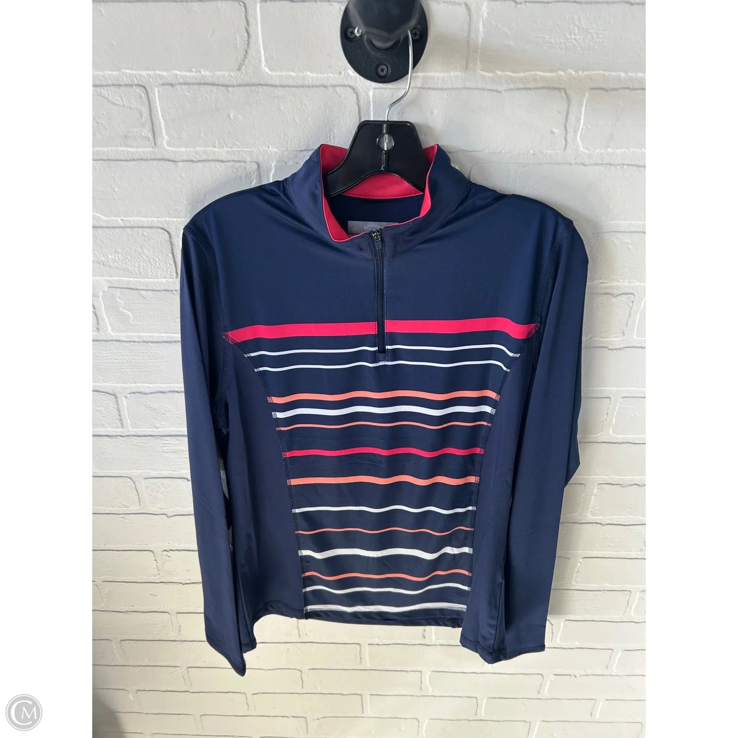 Athletic Top Long Sleeve Crewneck By Callaway In Blue & Orange, Size: L