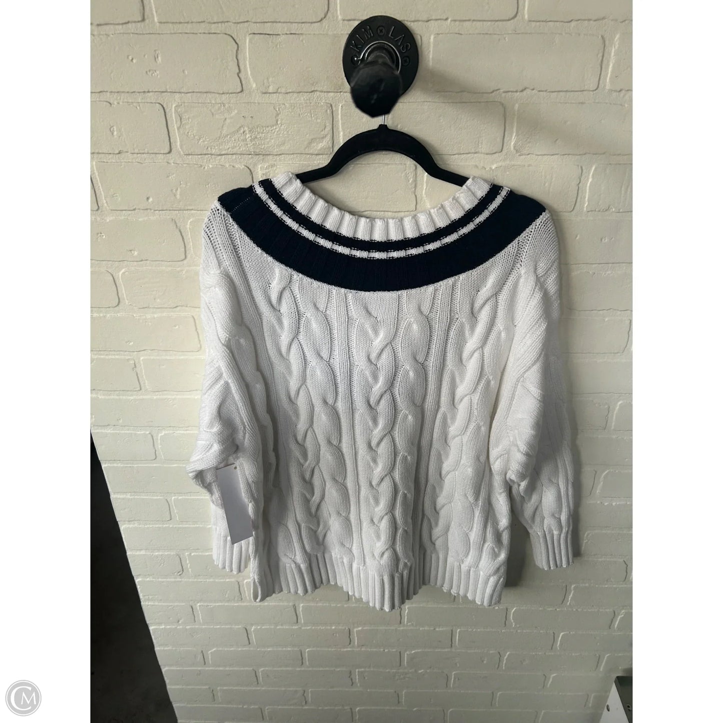 Sweater By Lane Bryant In Blue & White, Size: 1x