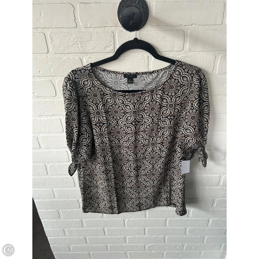 Top Short Sleeve By Ann Taylor In Black & Tan, Size: M