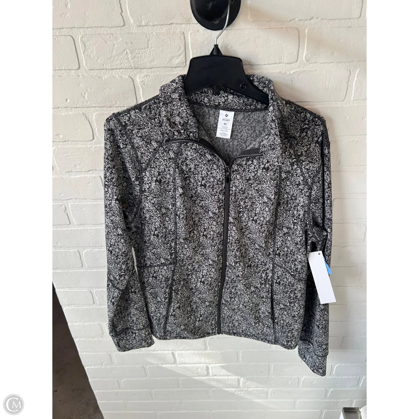 Athletic Jacket By Members Mark In Black & Grey, Size: Xl