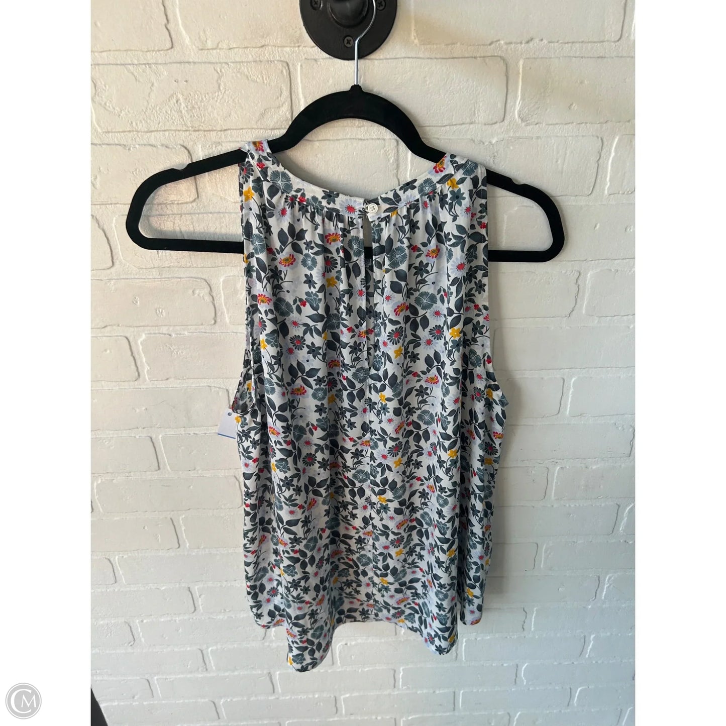 Top Sleeveless By Loft In Blue & White, Size: L