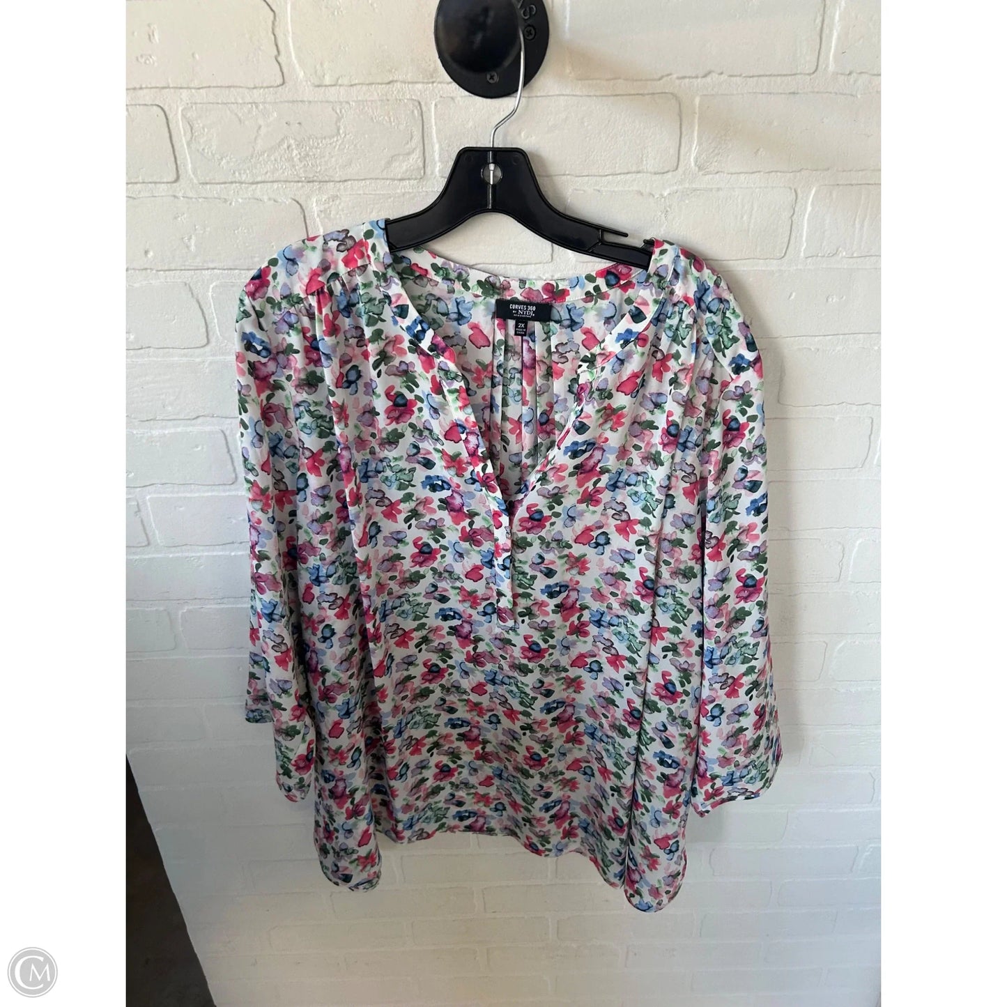 Top 3/4 Sleeve By Not Your Daughters Jeans In Pink, Size: 2x