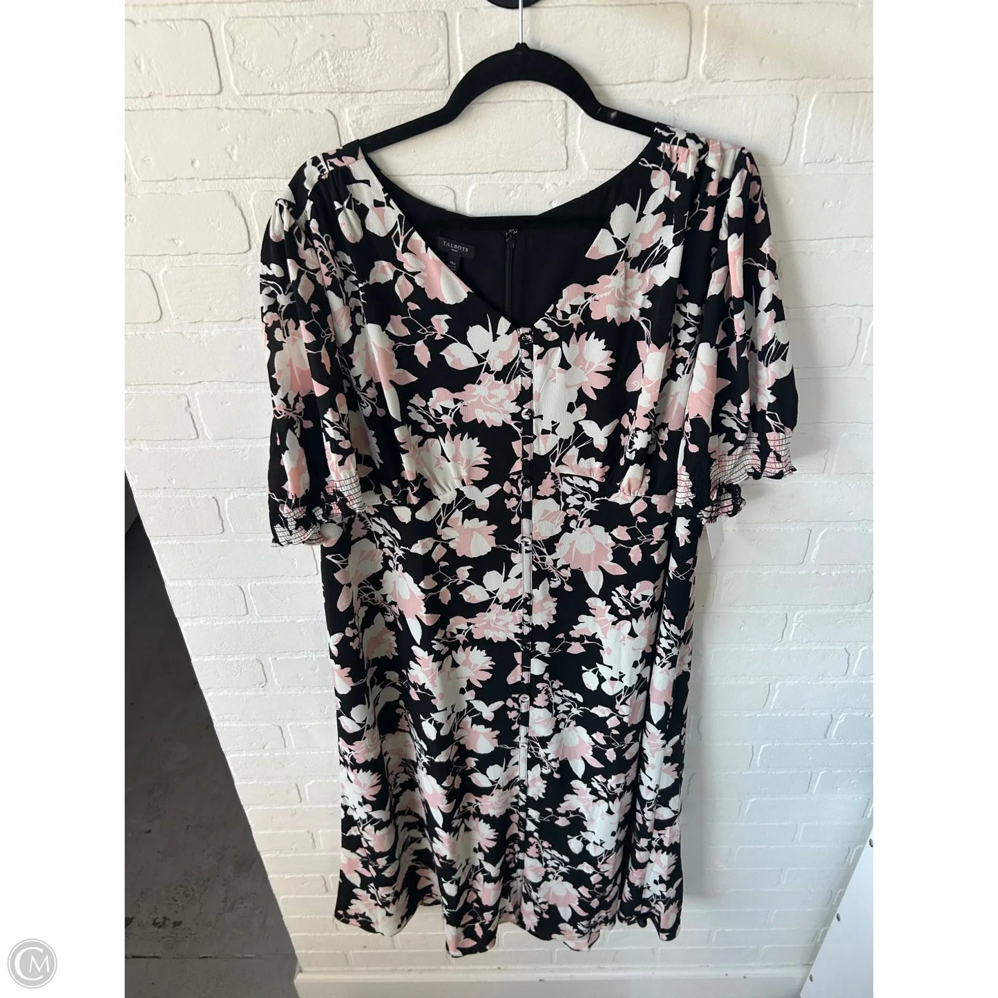 Dress Party Long By Talbots In Black & Pink, Size: 1x