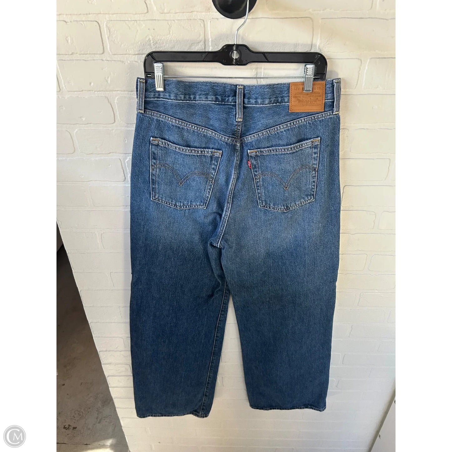 Jeans Wide Leg By Levis In Blue Denim, Size: 12
