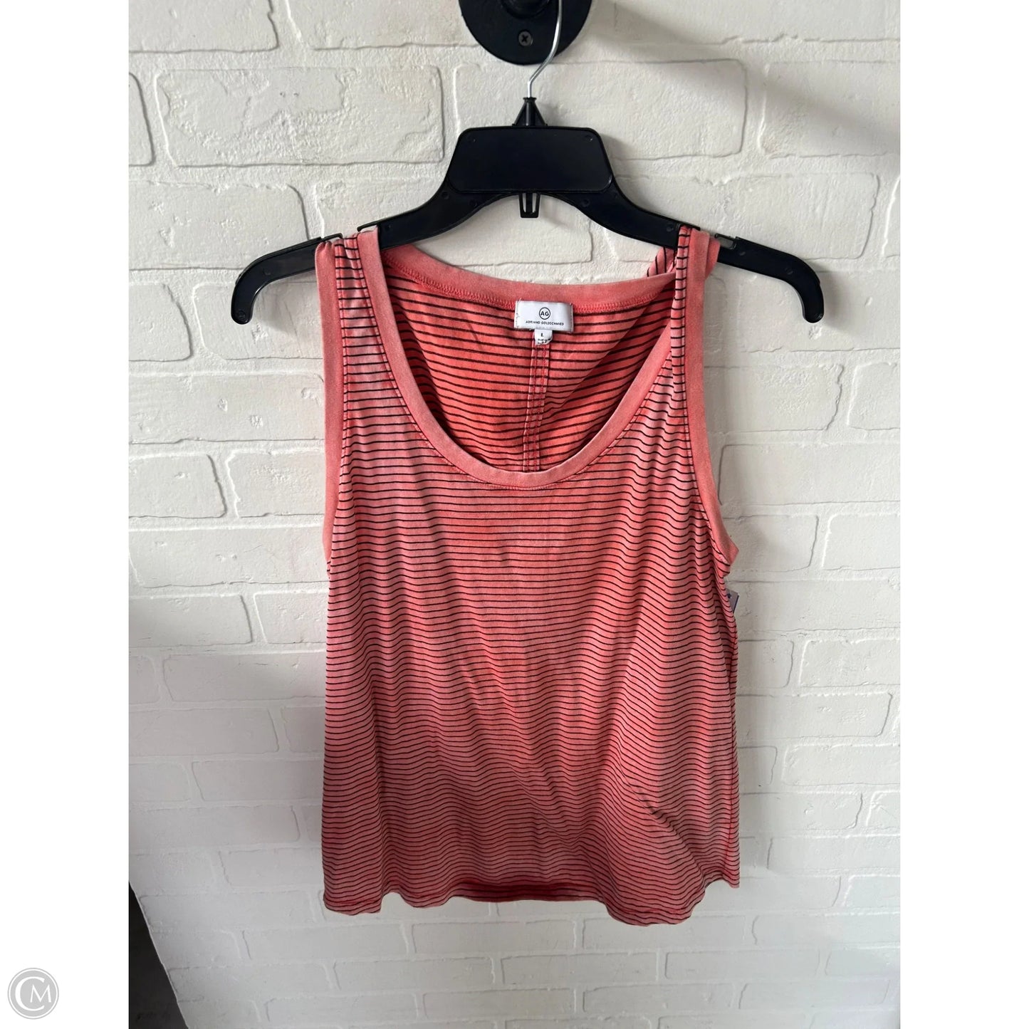 Top Sleeveless By Adriano Goldschmied In Black & Orange, Size: L