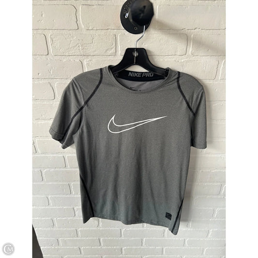 Athletic Top Short Sleeve By Nike In Grey, Size: Xl
