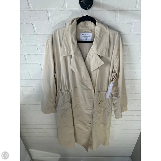 Coat Trench Coat By Athleta In Tan, Size: L