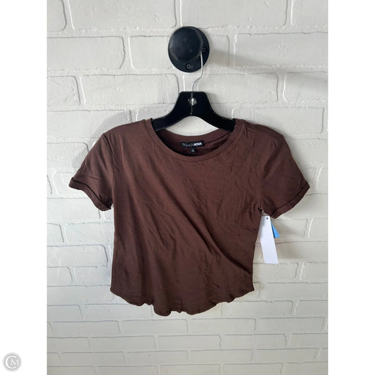 Top Short Sleeve Basic By Fashion Nova In Bronze, Size: Xs