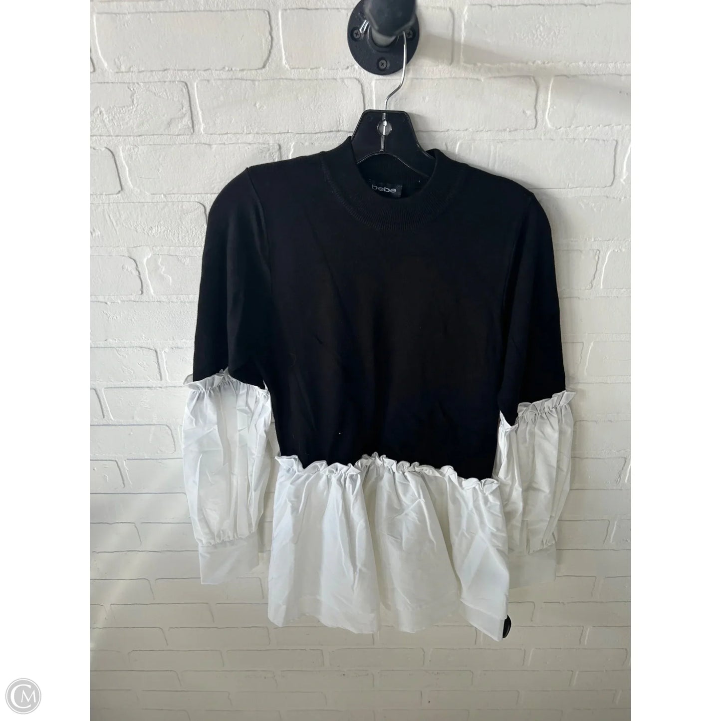 Sweater By Bebe In Black & White, Size: L