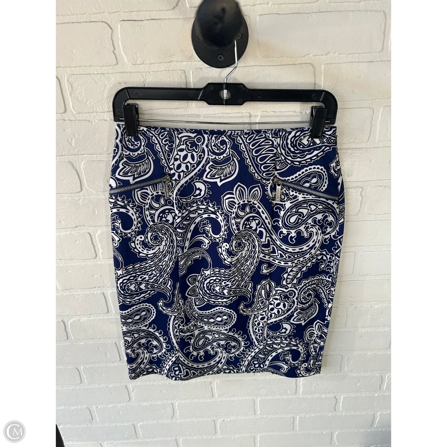 Skirt Mini & Short By Michael By Michael Kors In Blue & White, Size: 4