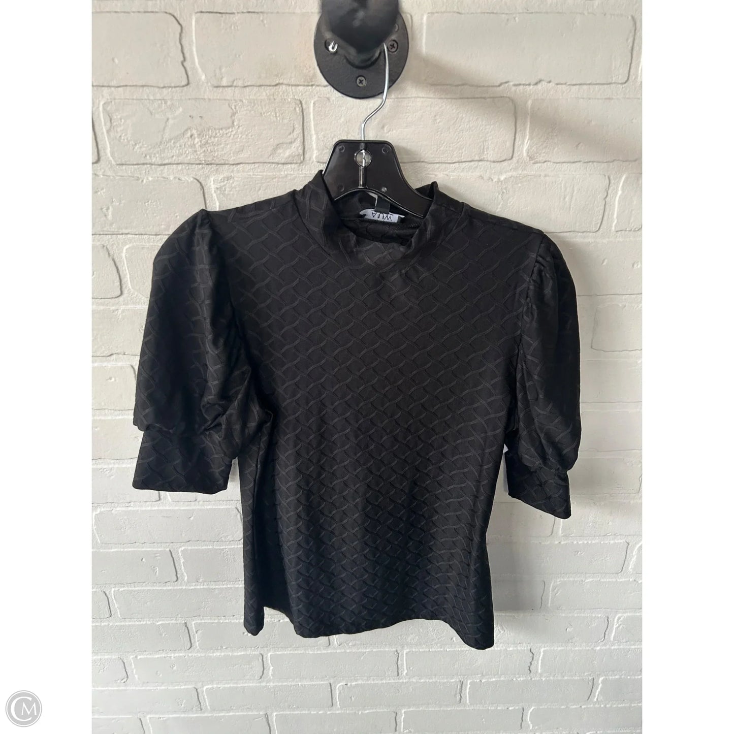 Top Short Sleeve By Auw In Black, Size: S