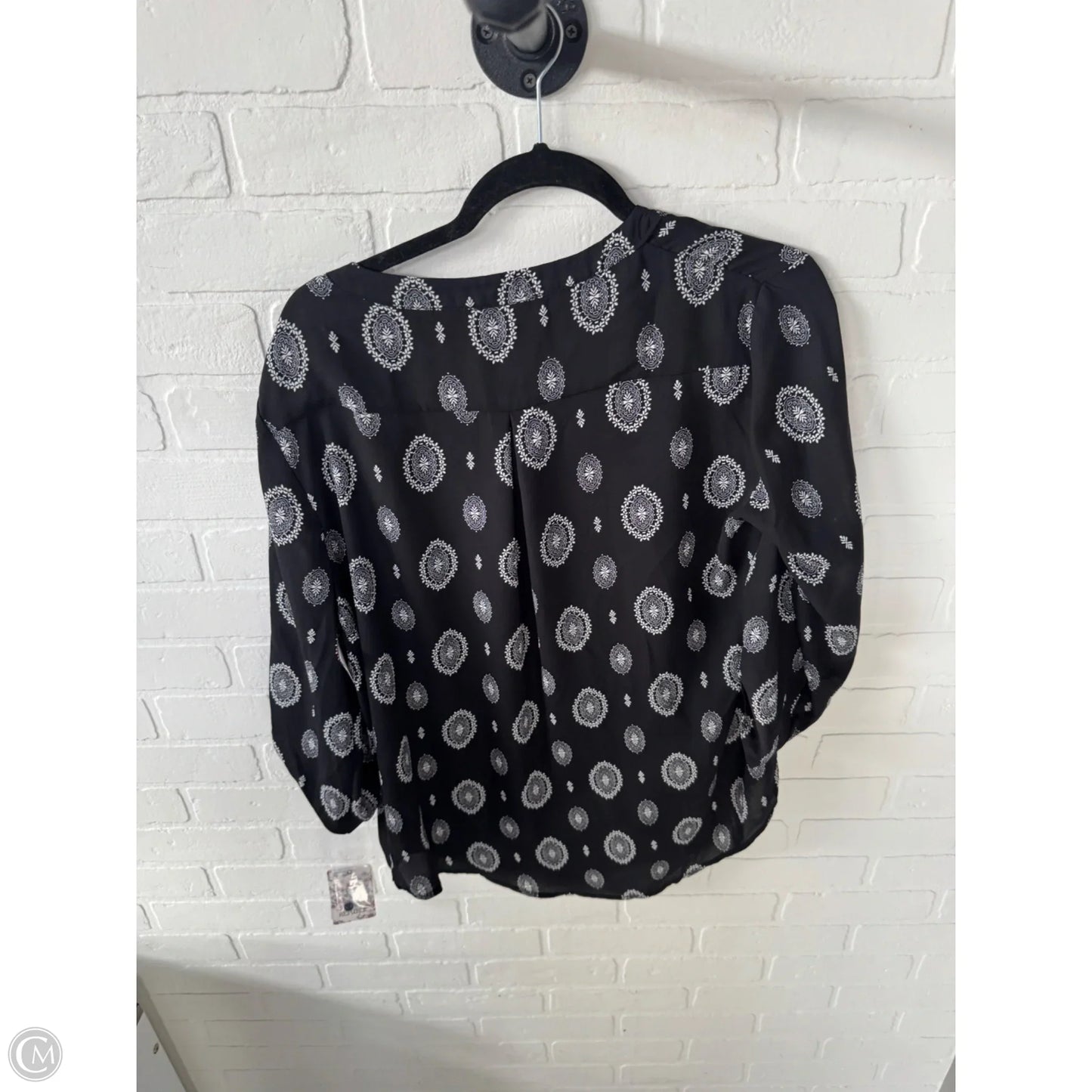 Top 3/4 Sleeve By Pink Republic In Black & White, Size: L