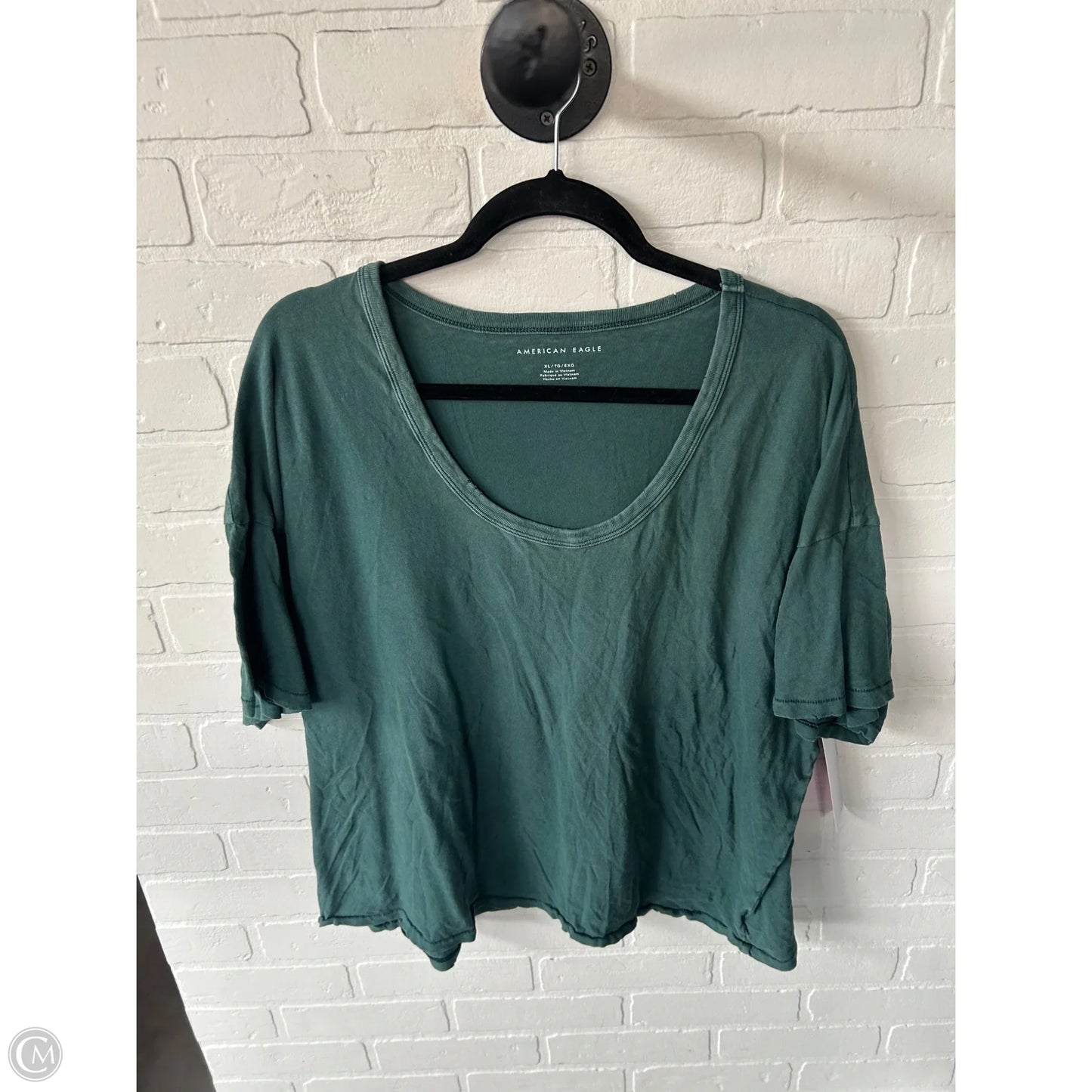 Top Short Sleeve Basic By American Eagle In Green, Size: Xl