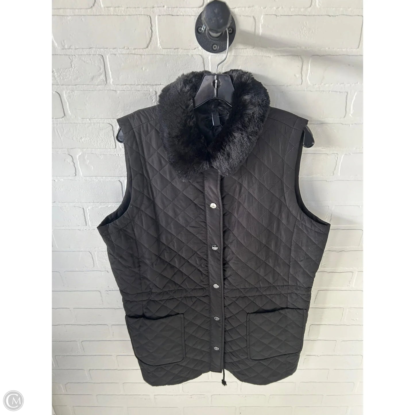 Vest Puffer & Quilted By Jones New York In Black, Size: L