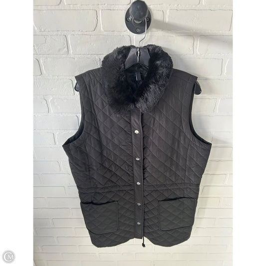 Vest Puffer & Quilted By Jones New York In Black, Size: L