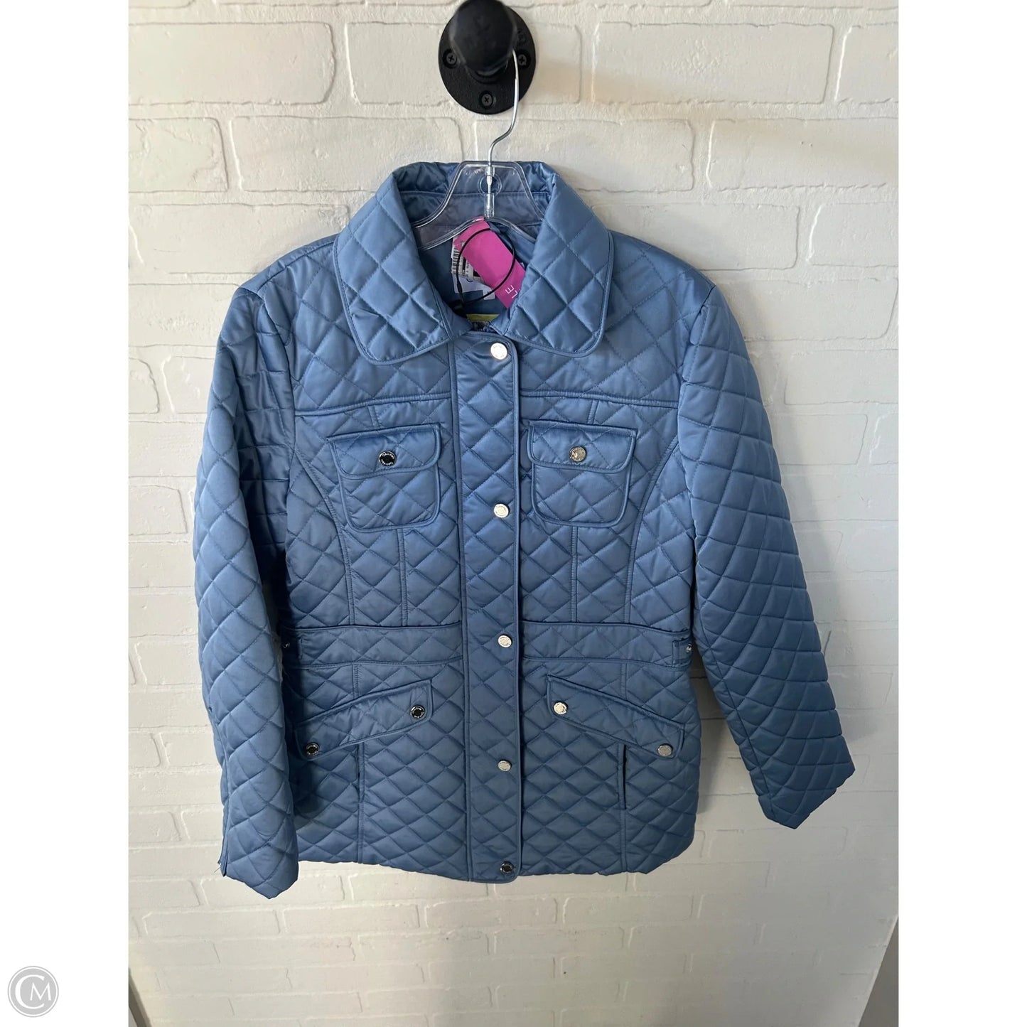 Coat Puffer & Quilted By Calvin Klein In Blue, Size: M