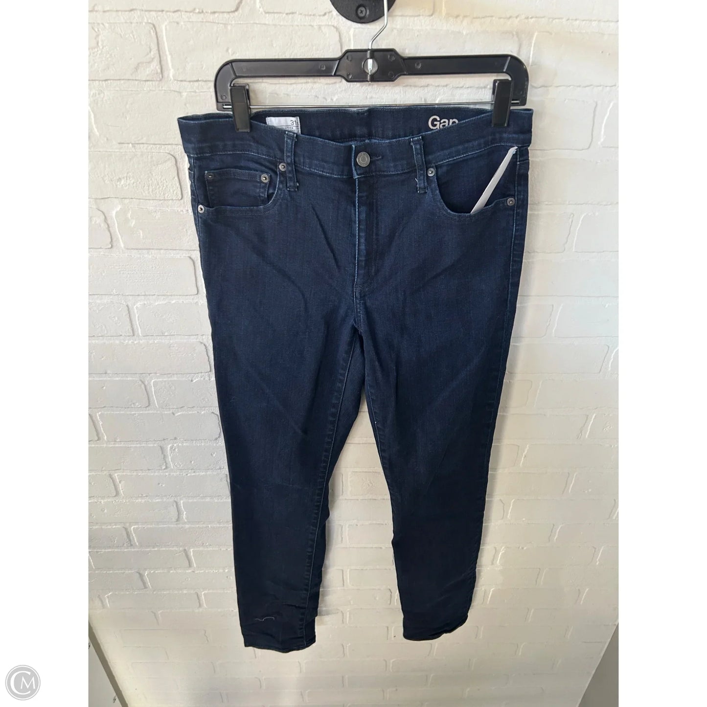 Jeans Straight By Gap In Blue Denim, Size: 12