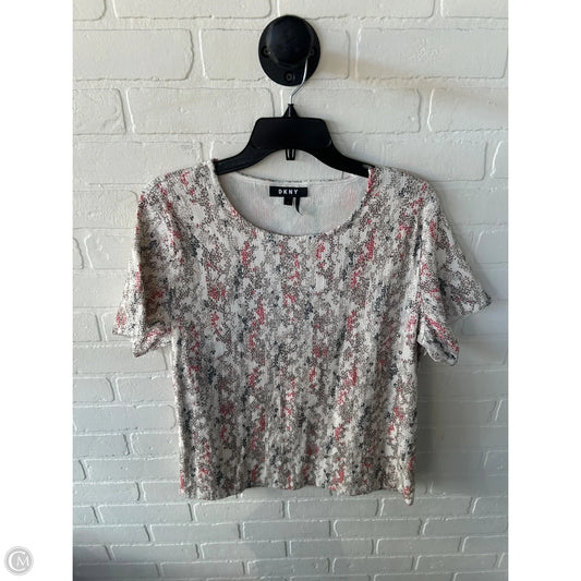 Top Short Sleeve By Dkny In Tan, Size: L