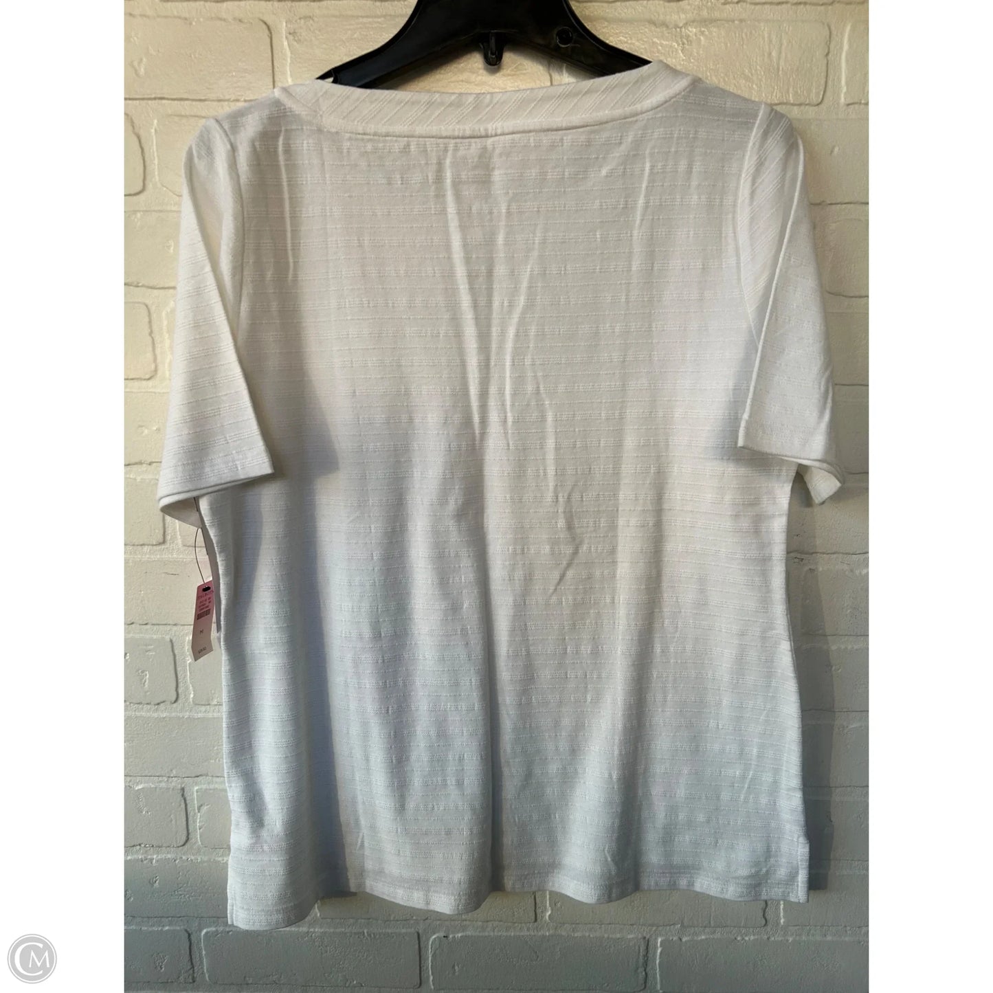Top Short Sleeve Basic By Talbots In White, Size: M