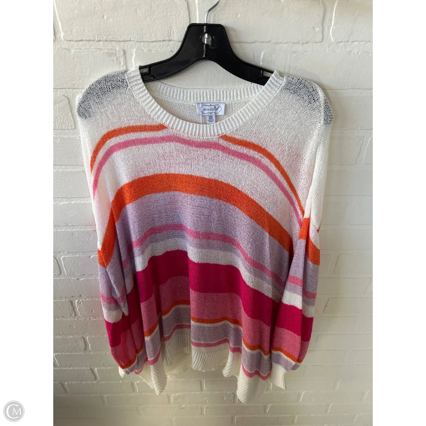 Sweater By Mudpie In Pink & Purple, Size: Osfm