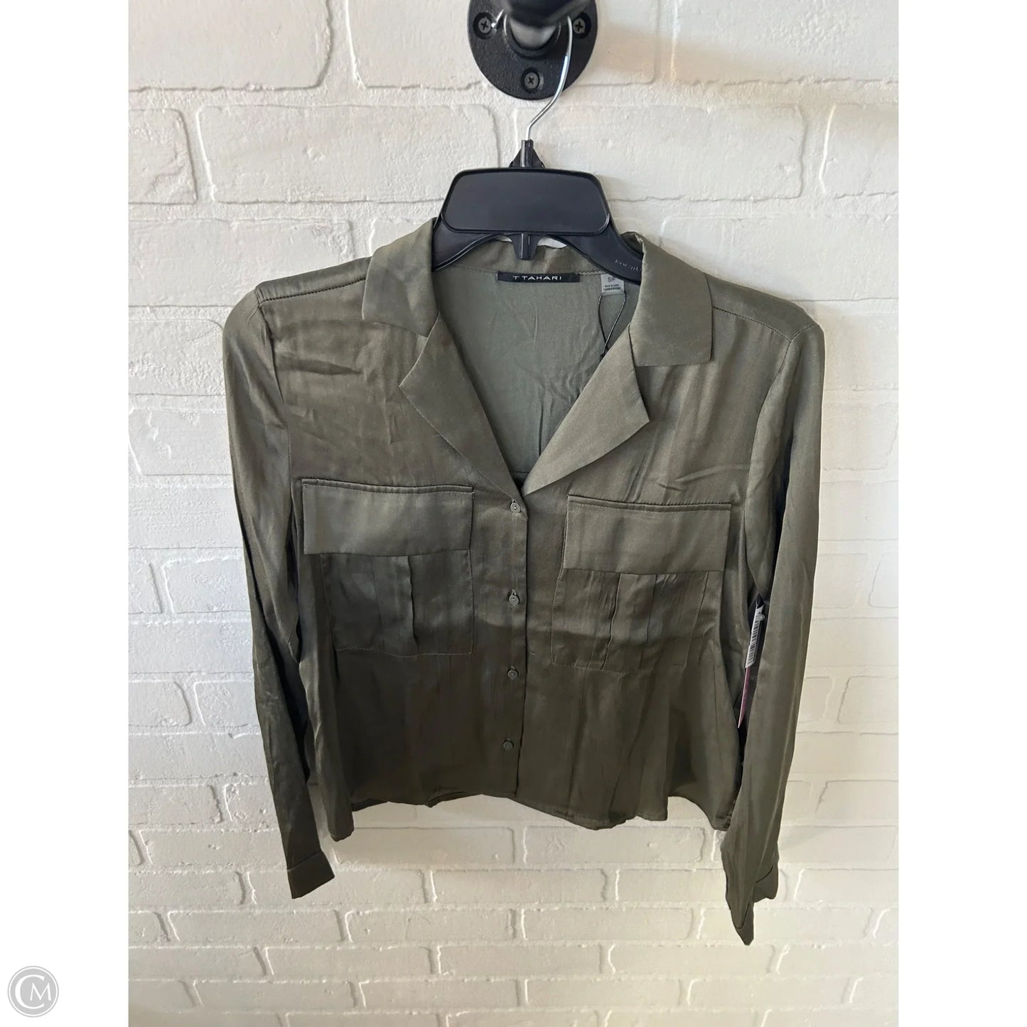 Top Long Sleeve By T Tahari In Green, Size: S